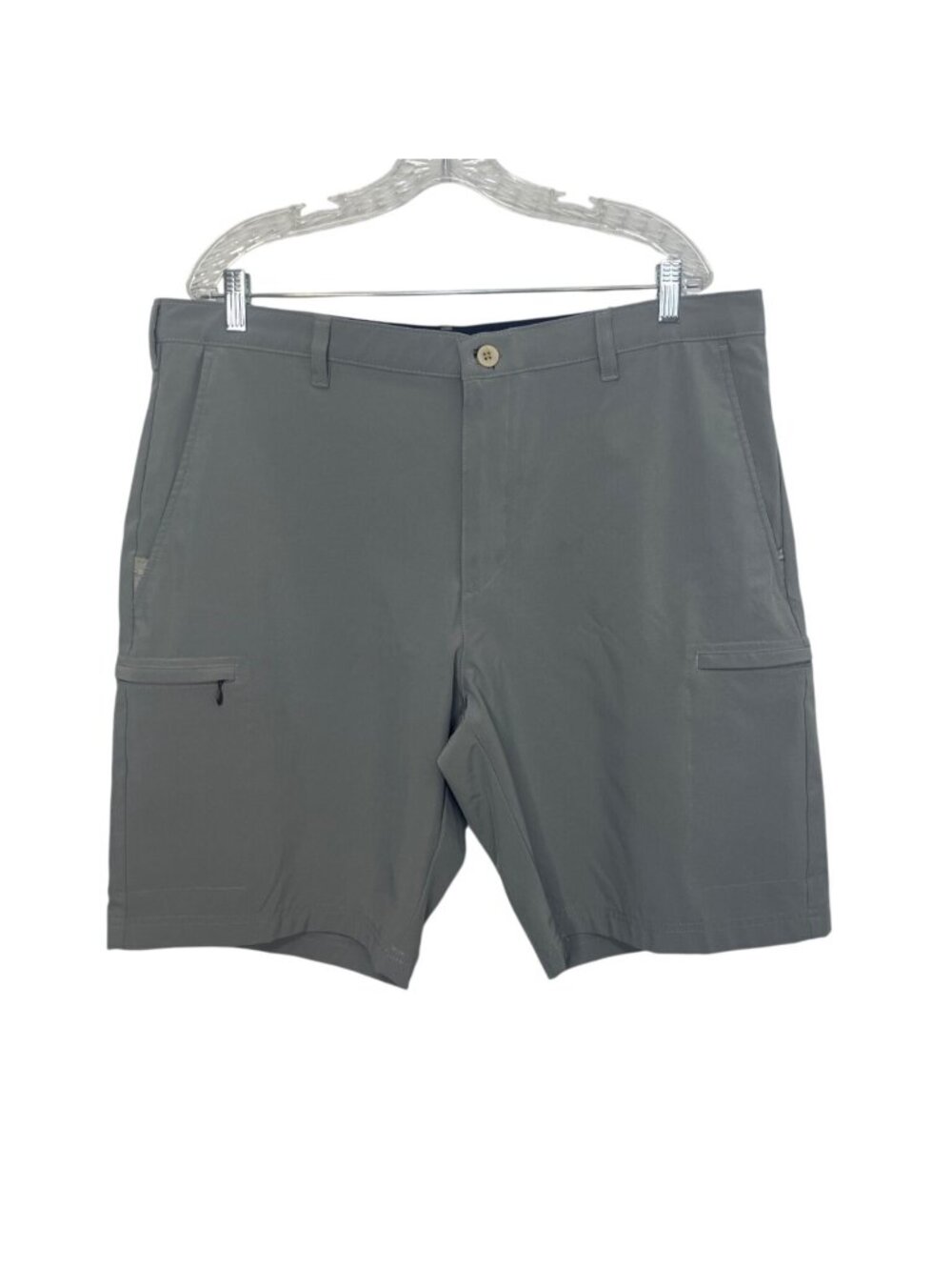 Izod Golf Cargo Shorts Size 38 Gray Lightweight Performance Stretch Casual